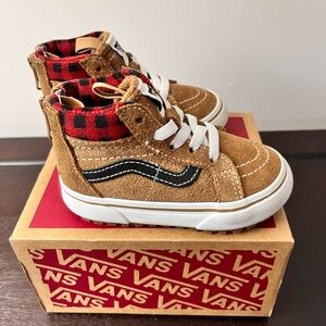 Vans Kids High-Top Sneakers - Tan and Black